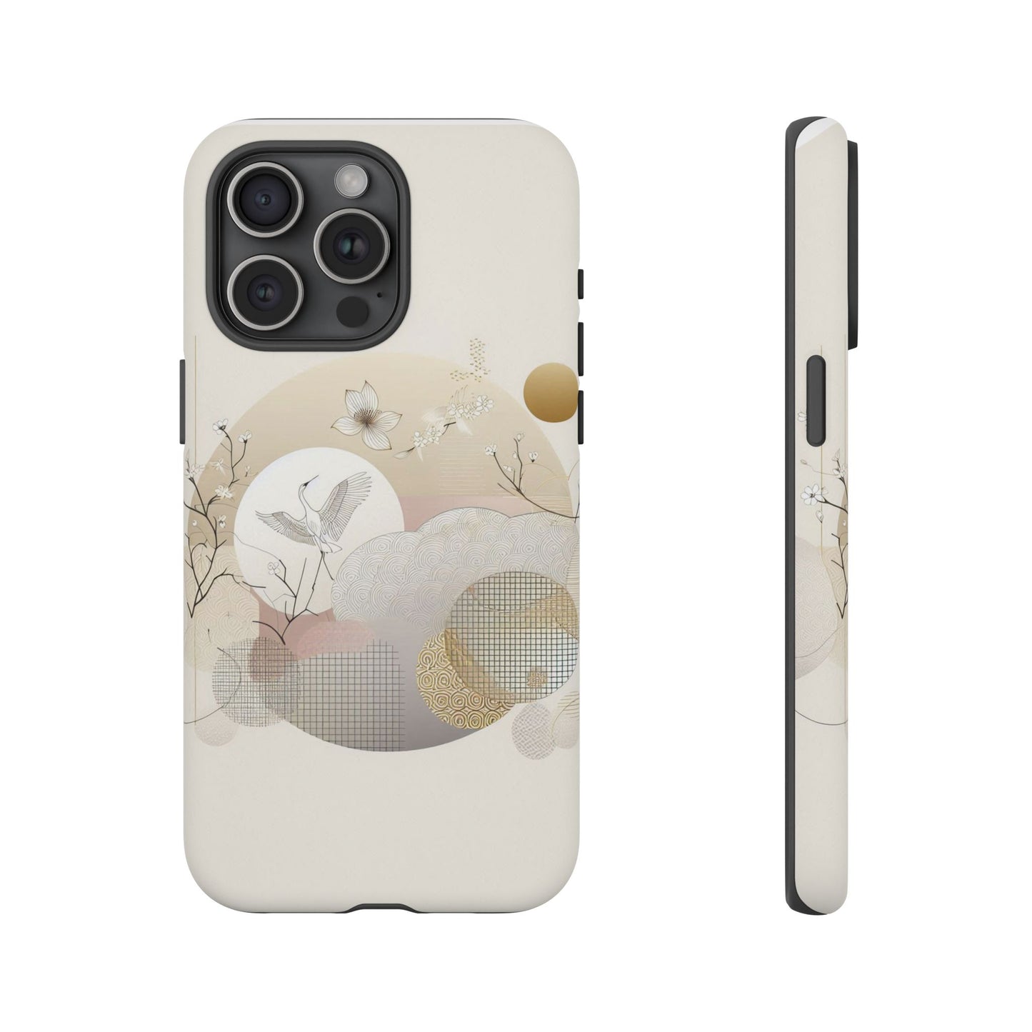 Phone Cases Korean Pattern Beige Aesthetic