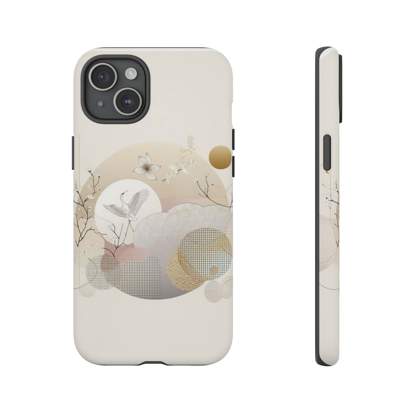 Phone Cases Korean Pattern Beige Aesthetic