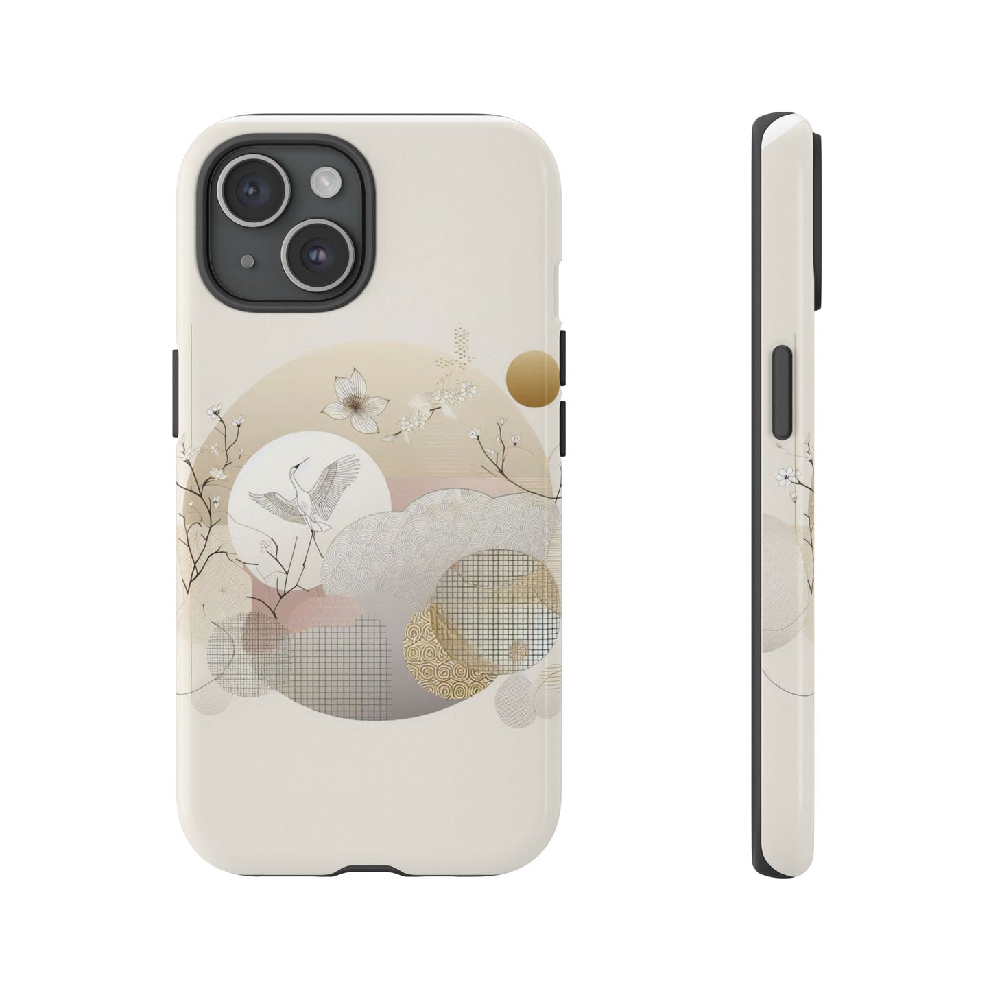 Phone Cases Korean Pattern Beige Aesthetic