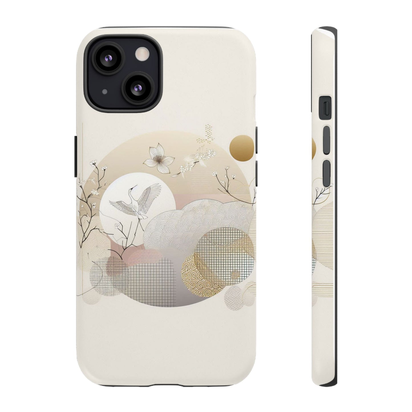 Phone Cases Korean Pattern Beige Aesthetic