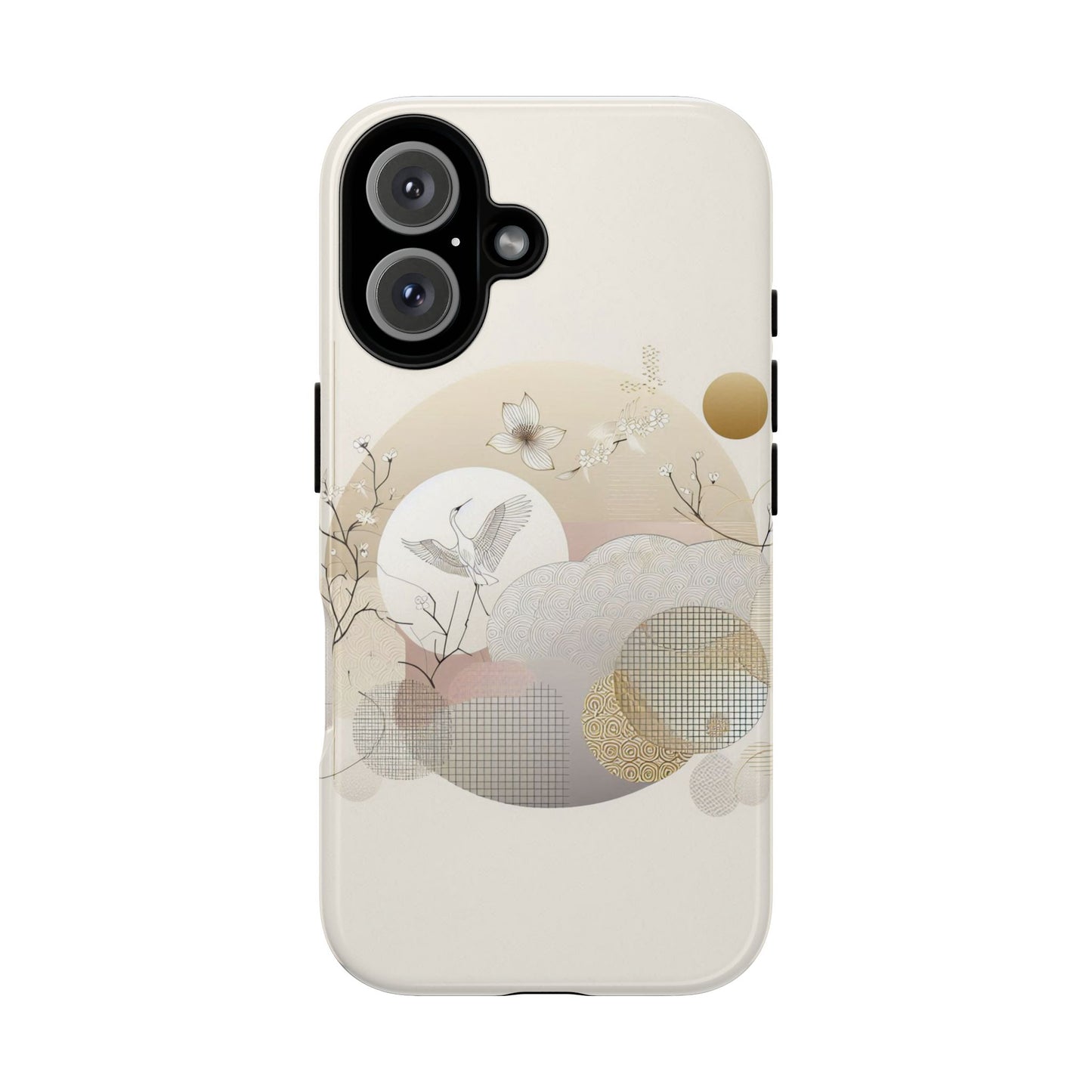 Phone Cases Korean Pattern Beige Aesthetic