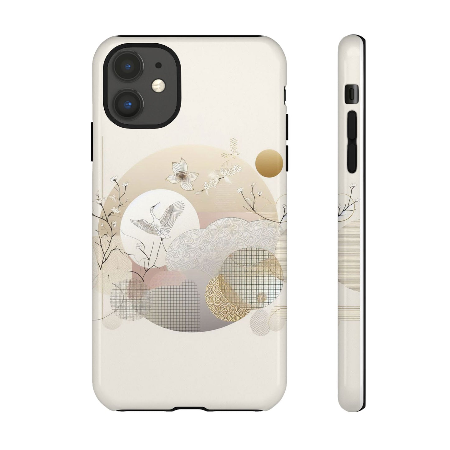 Phone Cases Korean Pattern Beige Aesthetic