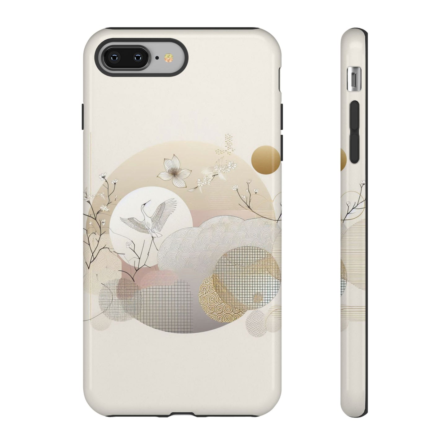 Phone Cases Korean Pattern Beige Aesthetic