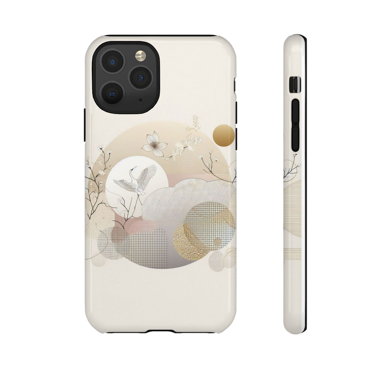 Phone Cases Korean Pattern Beige Aesthetic