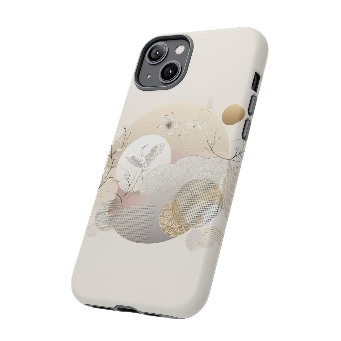 Phone Cases Korean Pattern Beige Aesthetic