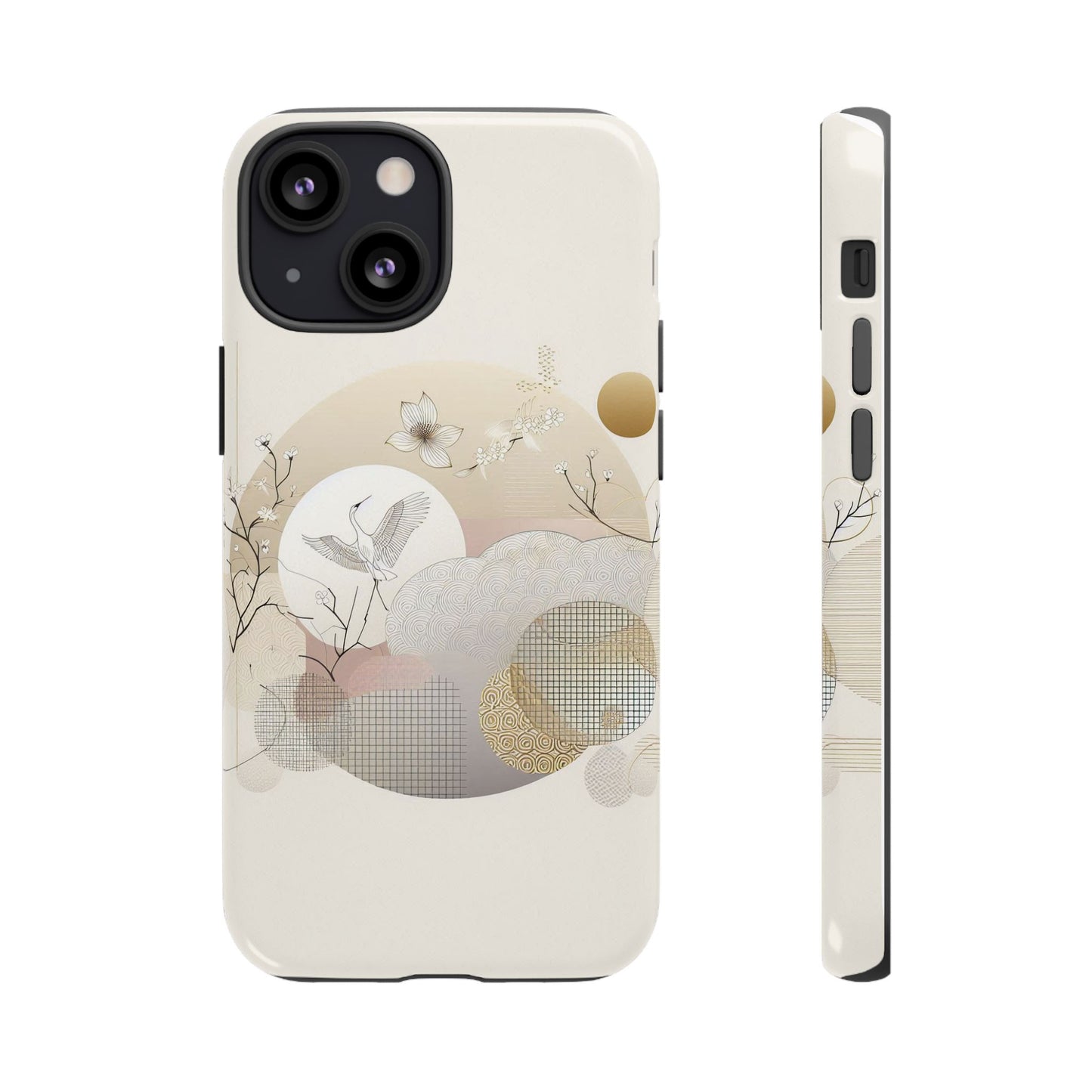 Phone Cases Korean Pattern Beige Aesthetic