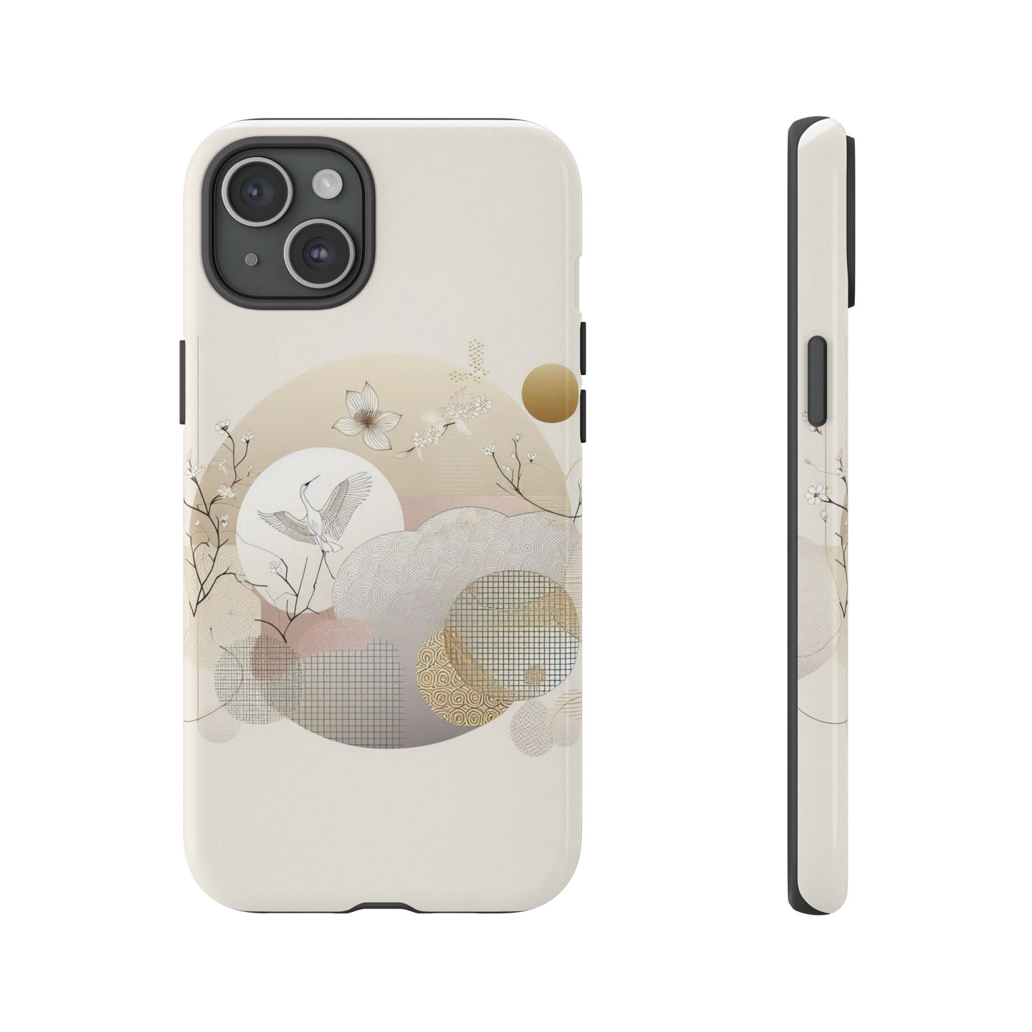 Phone Cases Korean Pattern Beige Aesthetic