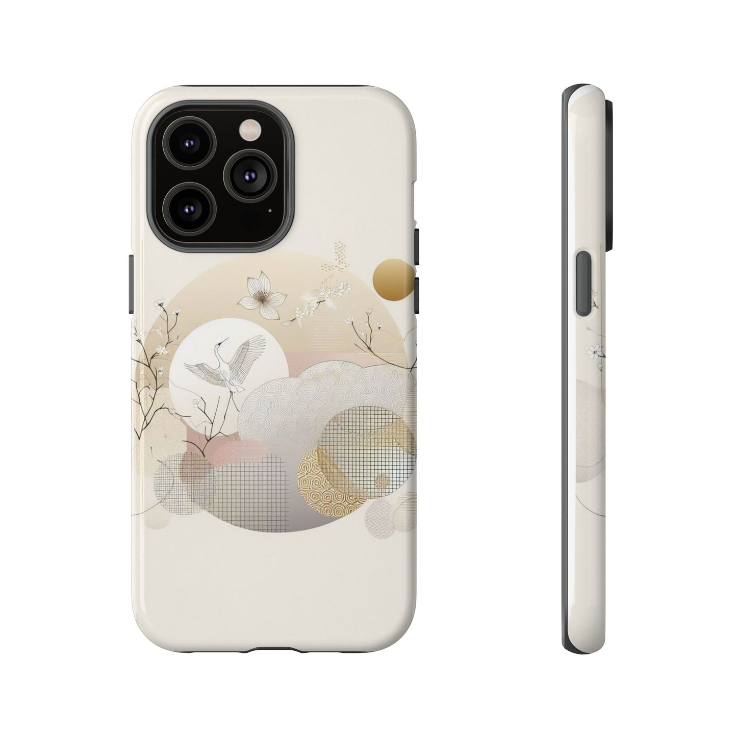 Phone Cases Korean Pattern Beige Aesthetic