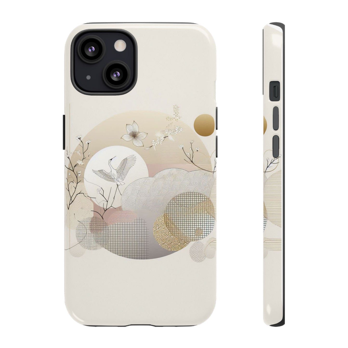 Phone Cases Korean Pattern Beige Aesthetic