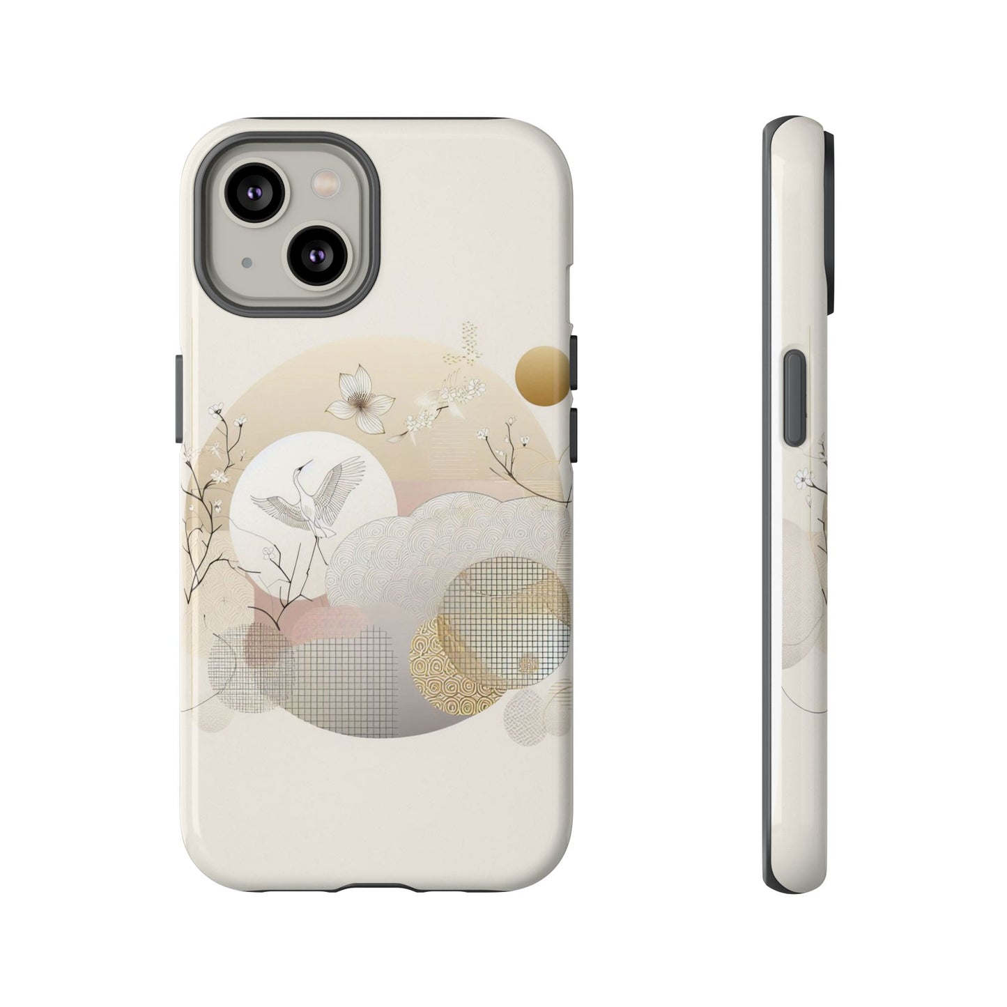 Phone Cases Korean Pattern Beige Aesthetic