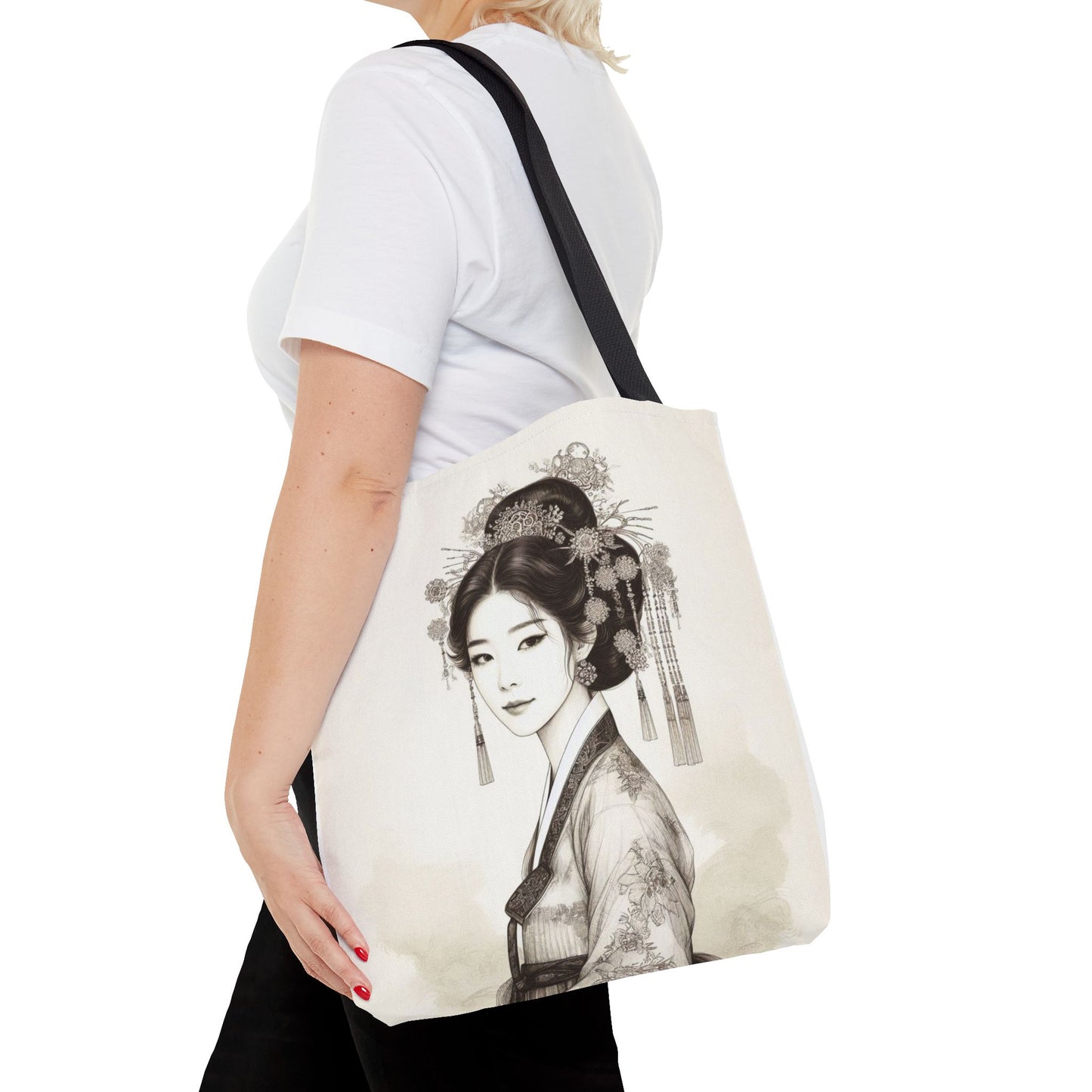 Korean Hanbok Hwang Jini Elegance AOP Tote Bag