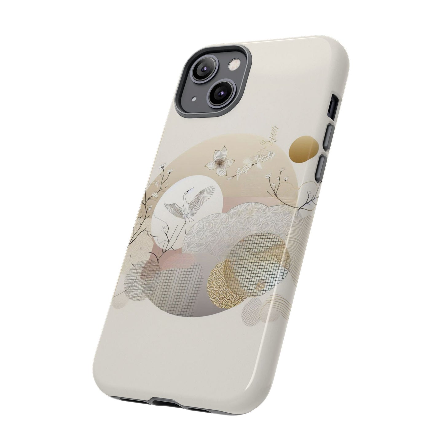 Phone Cases Korean Pattern Beige Aesthetic