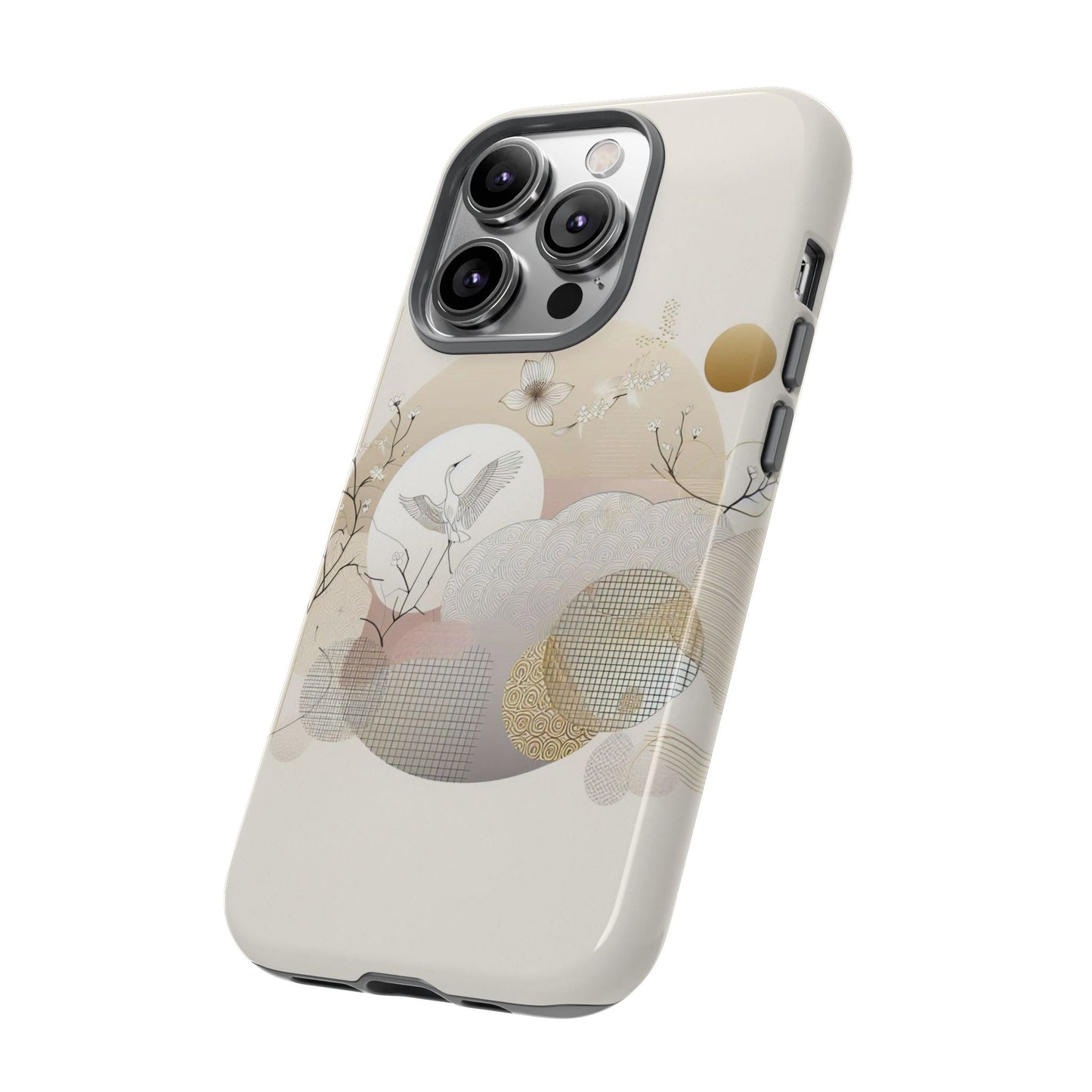 Phone Cases Korean Pattern Beige Aesthetic