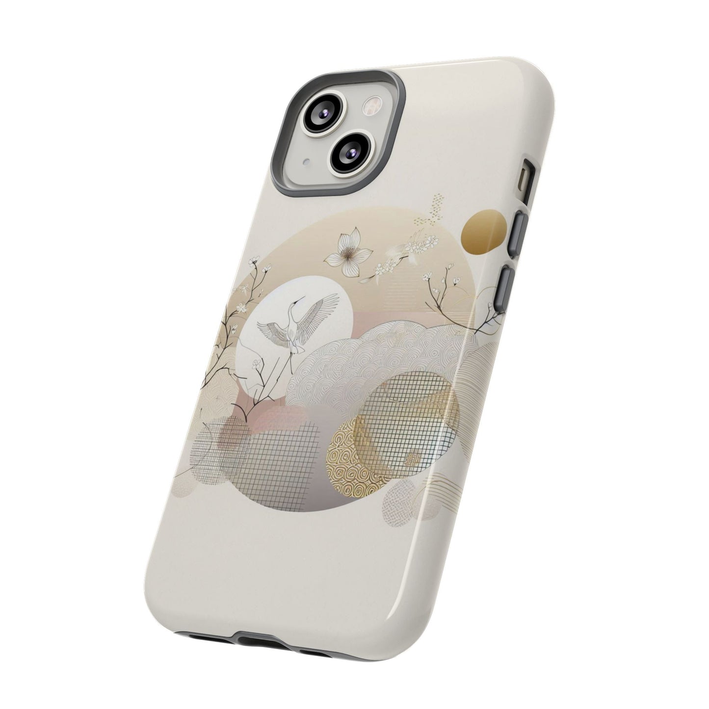 Phone Cases Korean Pattern Beige Aesthetic