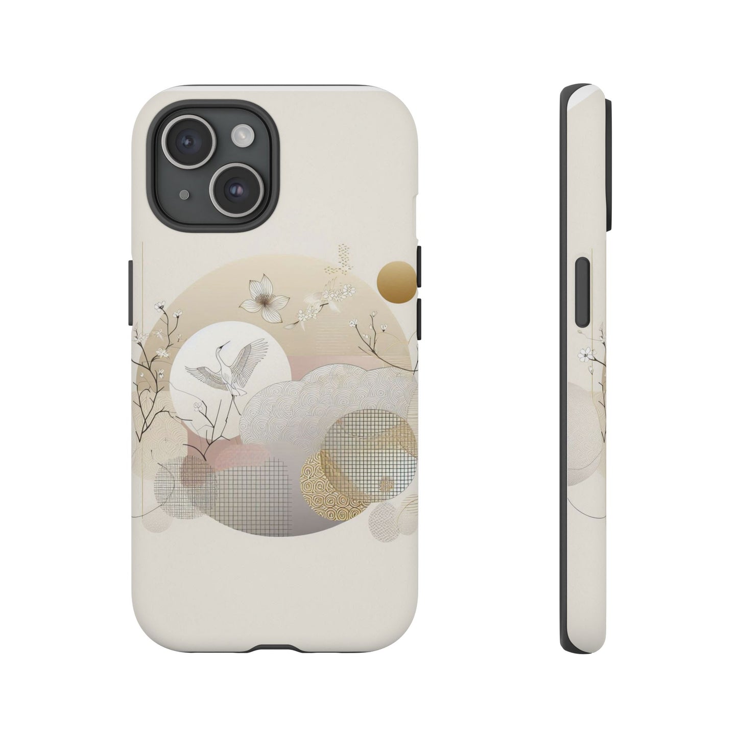 Phone Cases Korean Pattern Beige Aesthetic