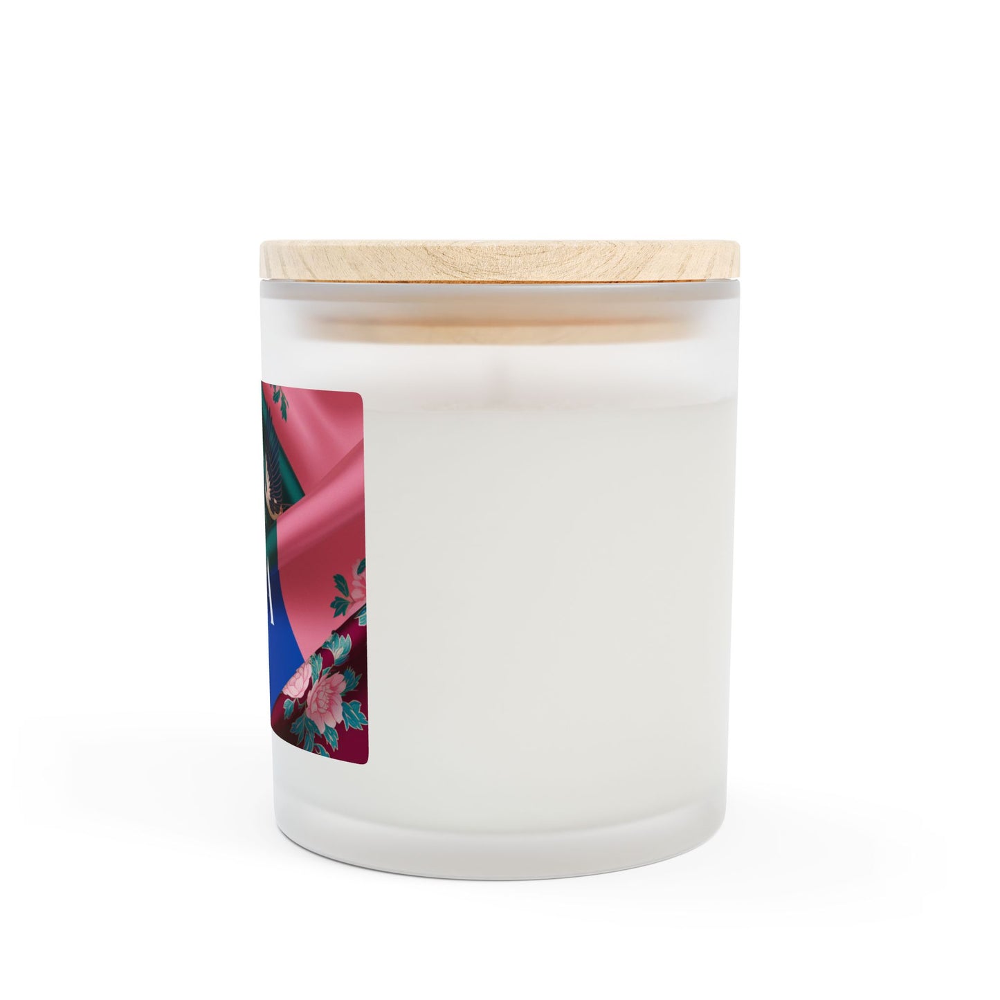 AIRA Design Frosted Glass Candle - 11oz Aromatherapy with Decorated Floral and Korean Crane Art