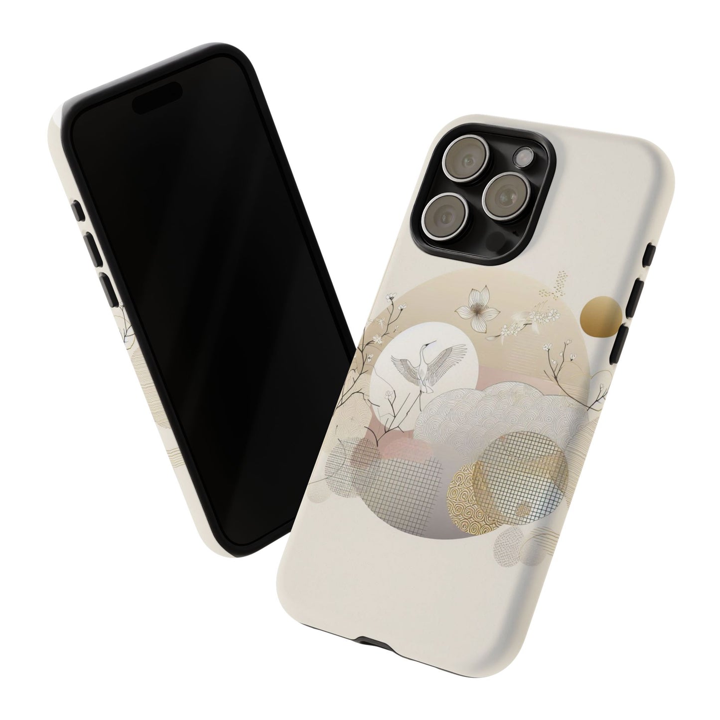 Phone Cases Korean Pattern Beige Aesthetic