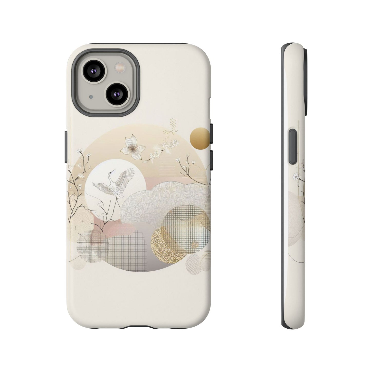 Phone Cases Korean Pattern Beige Aesthetic