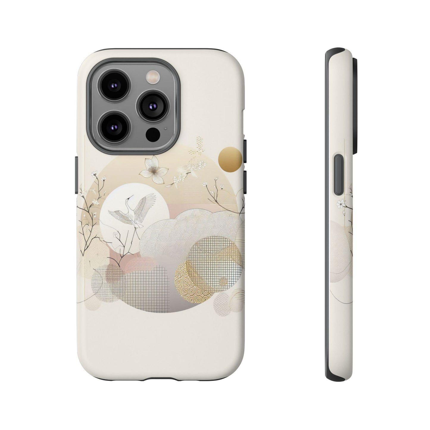 Phone Cases Korean Pattern Beige Aesthetic