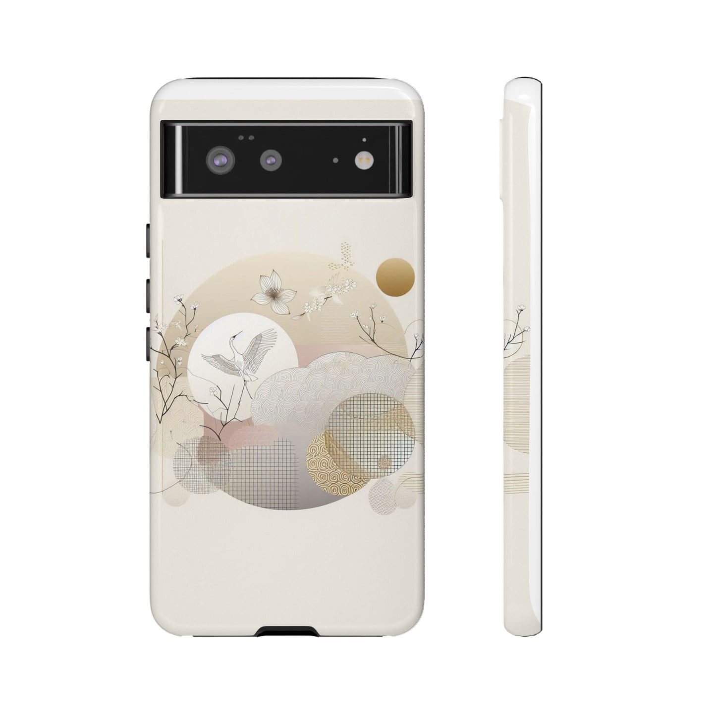 Phone Cases Korean Pattern Beige Aesthetic