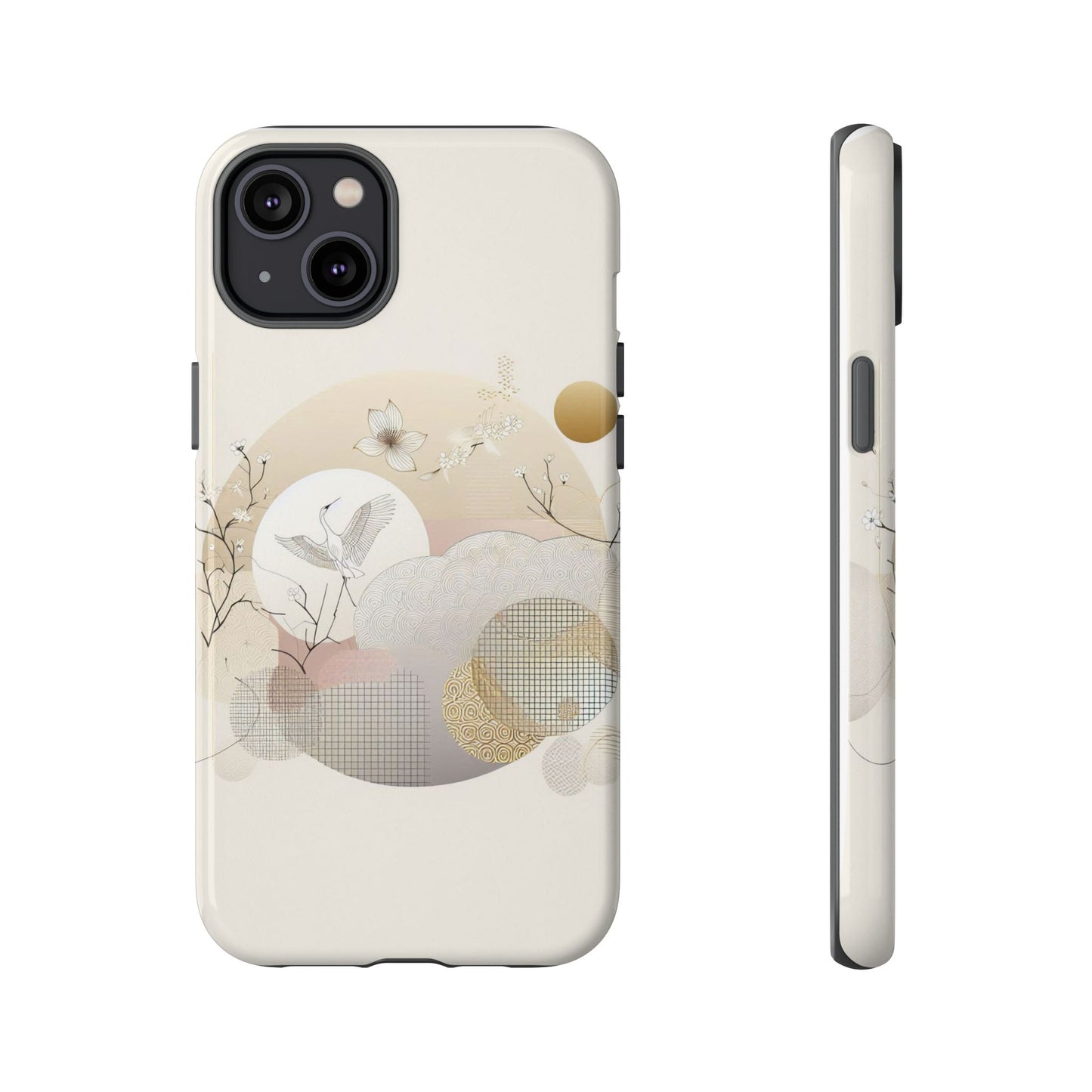 Phone Cases Korean Pattern Beige Aesthetic