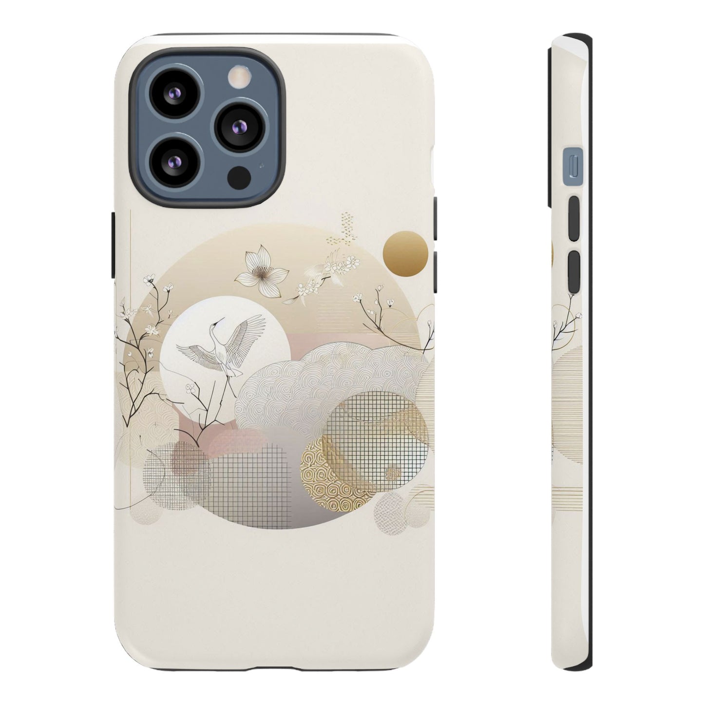 Phone Cases Korean Pattern Beige Aesthetic