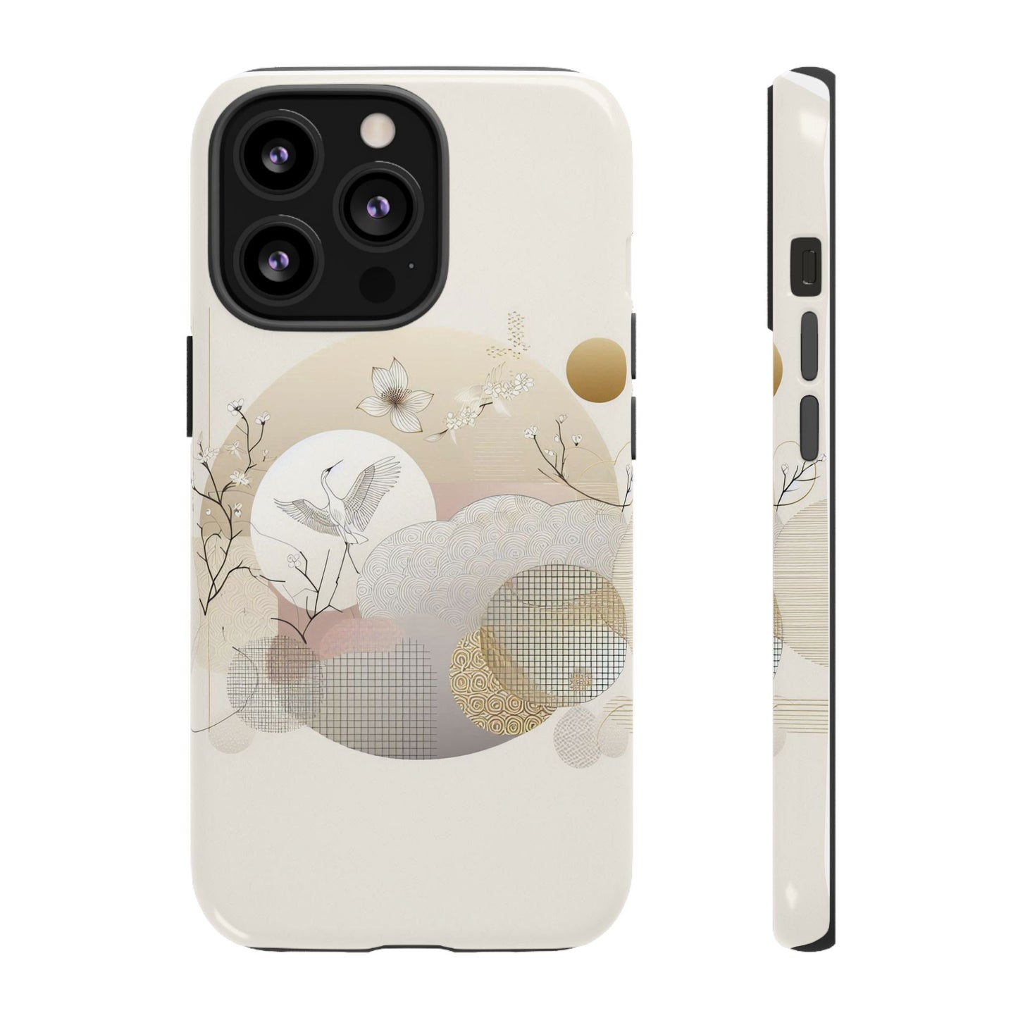 Phone Cases Korean Pattern Beige Aesthetic